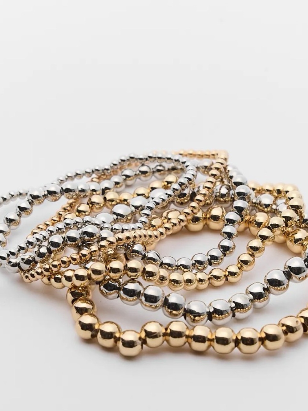House of Harlow 1960 Two-Tone Layered 5 brac in Gold & Silver elastic stretch